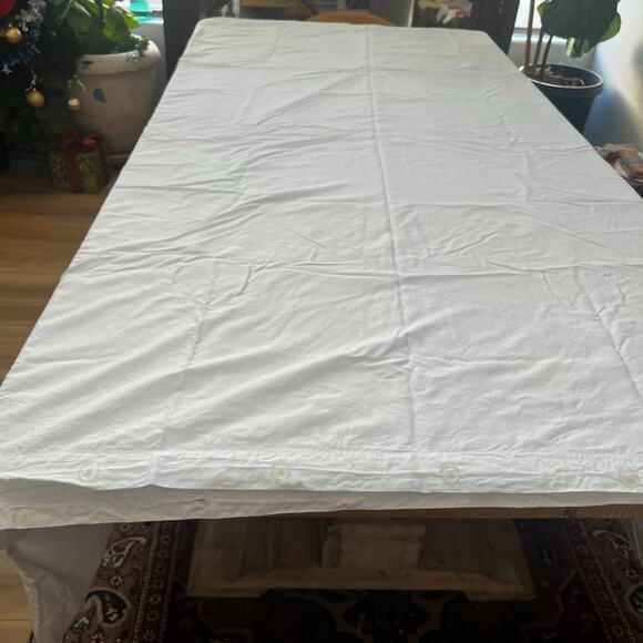 West Elm White Full Queen Duvet Cover 100% Tencel Lyocell Button Closure